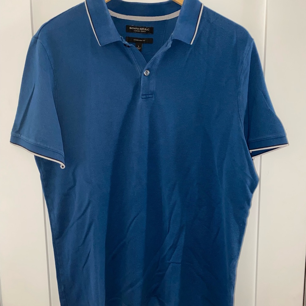 Banana Republic Luxury Touch Blue Polo shirt top